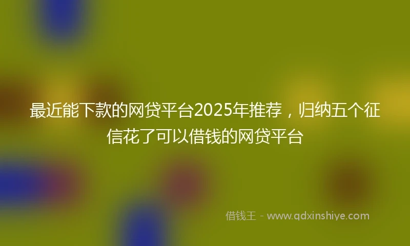 最近能下款的网贷平台2025年推荐，归纳五个征信花了可以借钱的网贷平台