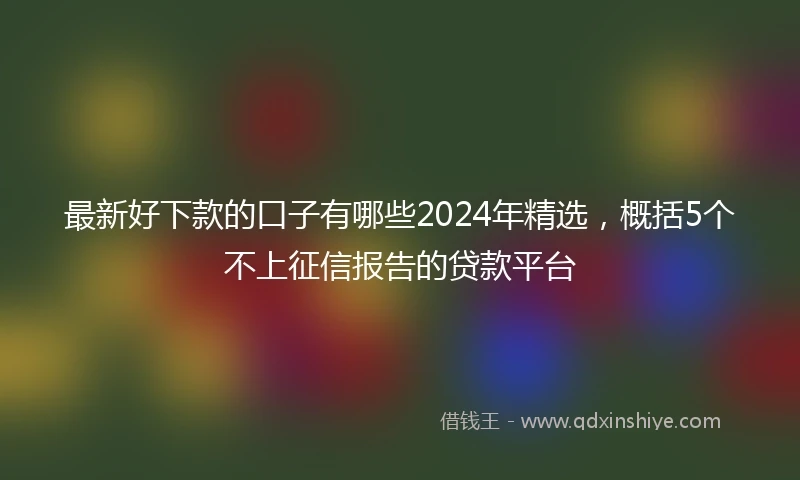 最新好下款的口子有哪些2024年精选，概括5个不上征信报告的贷款平台