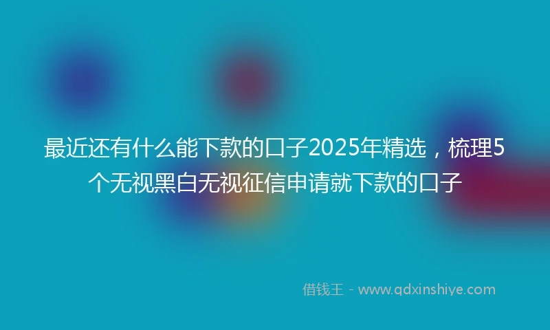 最近还有什么能下款的口子2025年精选，梳理5个无视黑白无视征信申请就下款的口子