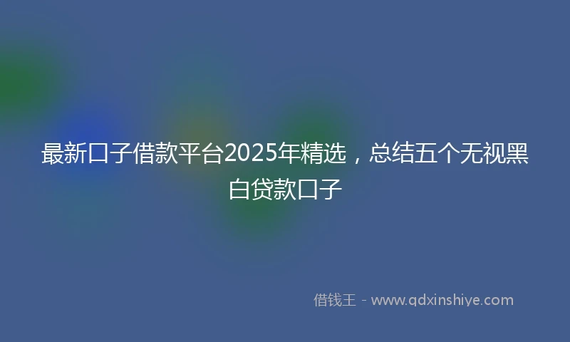 最新口子借款平台2025年精选，总结五个无视黑白贷款口子