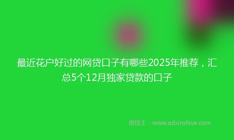 最近花户好过的网贷口子有哪些2025年推荐，汇总5个12月独家贷款的口子