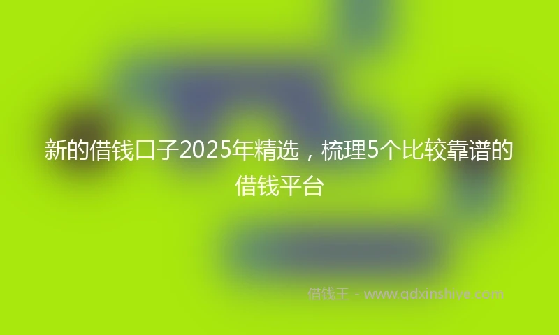 新的借钱口子2025年精选，梳理5个比较靠谱的借钱平台
