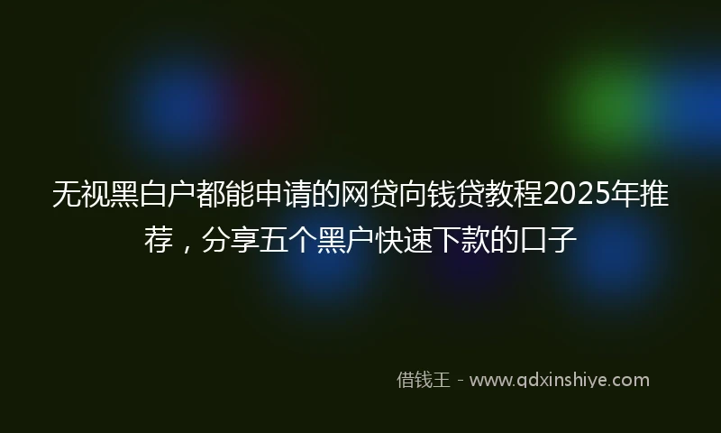 无视黑白户都能申请的网贷向钱贷教程2025年推荐，分享五个黑户快速下款的口子