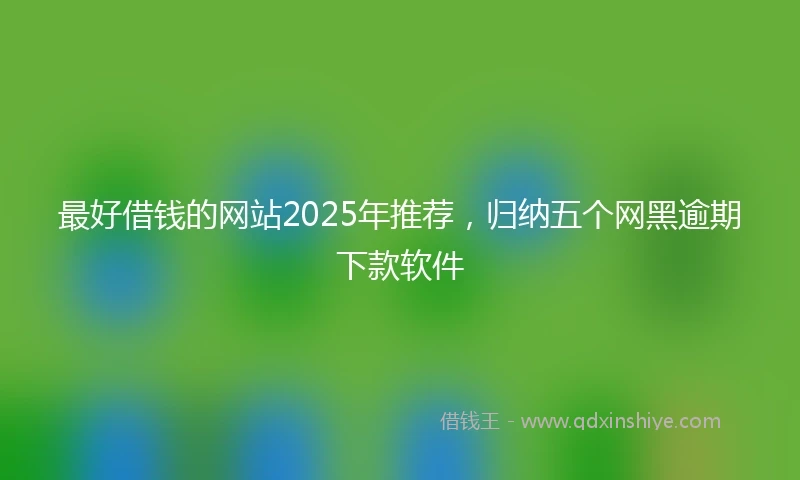 最好借钱的网站2025年推荐，归纳五个网黑逾期下款软件
