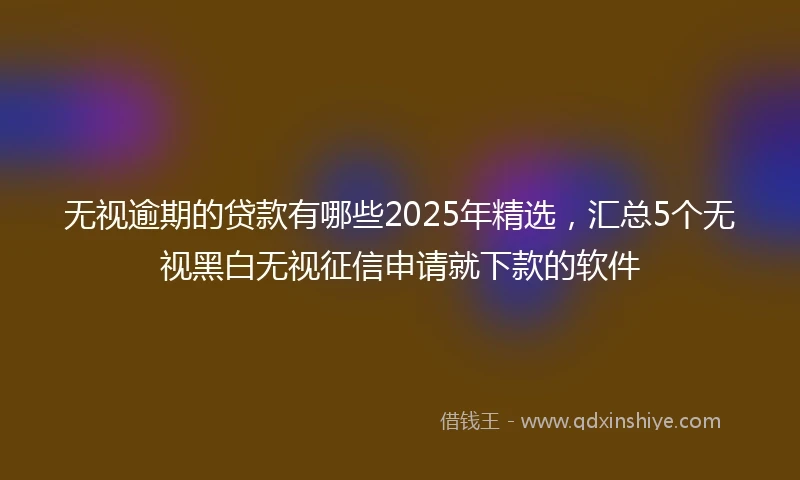 无视逾期的贷款有哪些2025年精选，汇总5个无视黑白无视征信申请就下款的软件