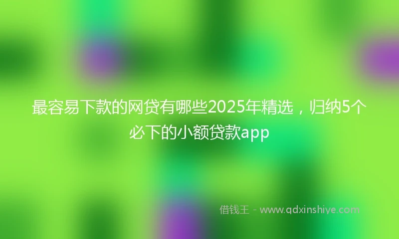 最容易下款的网贷有哪些2025年精选，归纳5个必下的小额贷款app