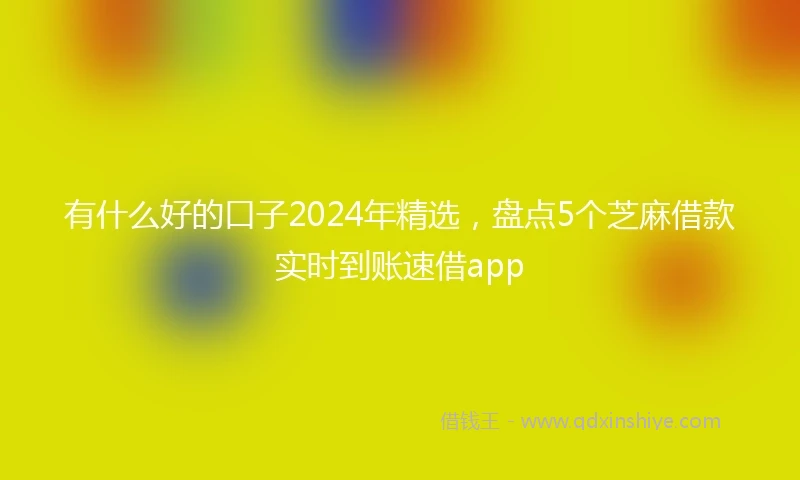 有什么好的口子2024年精选，盘点5个芝麻借款实时到账速借app