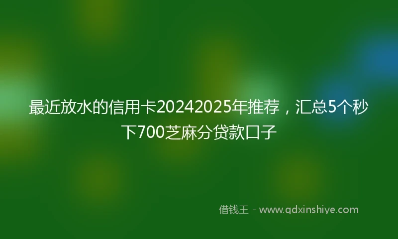 最近放水的信用卡20242025年推荐，汇总5个秒下700芝麻分贷款口子