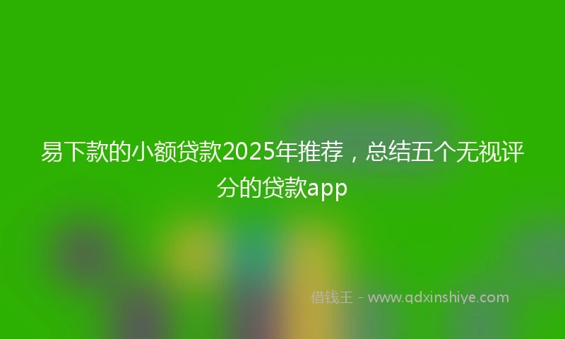 易下款的小额贷款2025年推荐，总结五个无视评分的贷款app