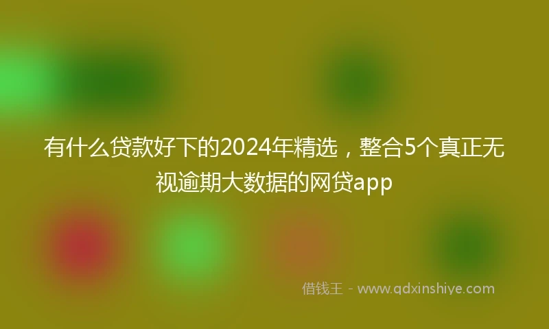 有什么贷款好下的2024年精选，整合5个真正无视逾期大数据的网贷app