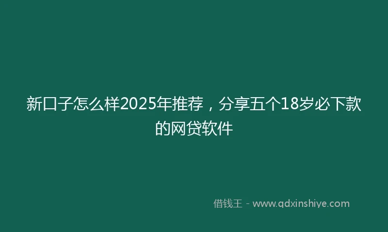 新口子怎么样2025年推荐，分享五个18岁必下款的网贷软件