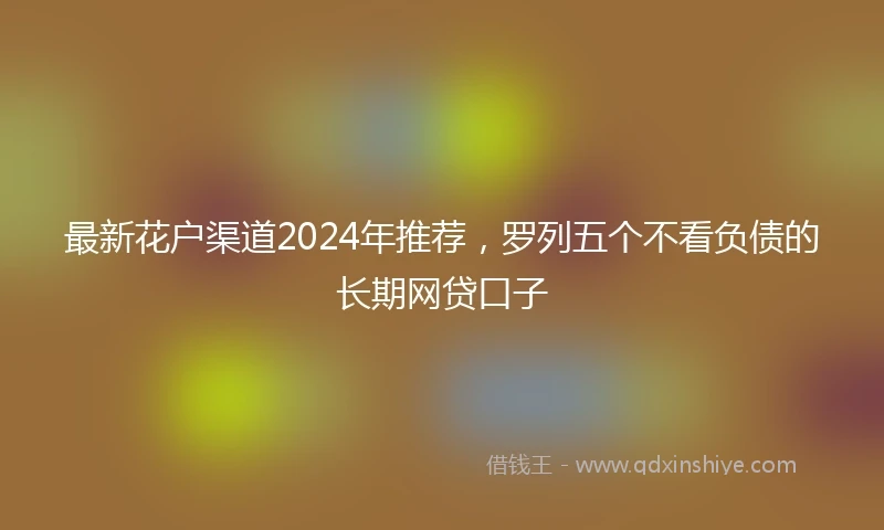最新花户渠道2024年推荐，罗列五个不看负债的长期网贷口子