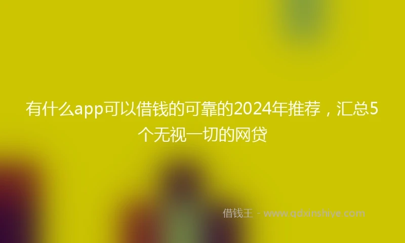 有什么app可以借钱的可靠的2024年推荐，汇总5个无视一切的网贷