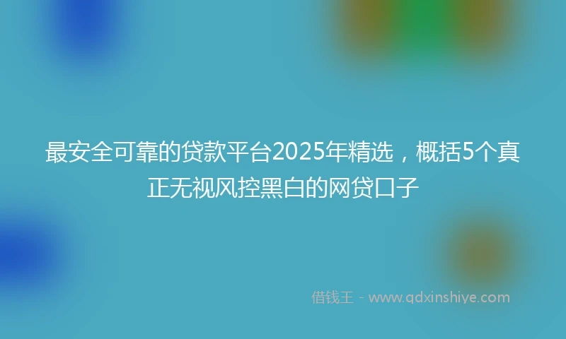 最安全可靠的贷款平台2025年精选，概括5个真正无视风控黑白的网贷口子