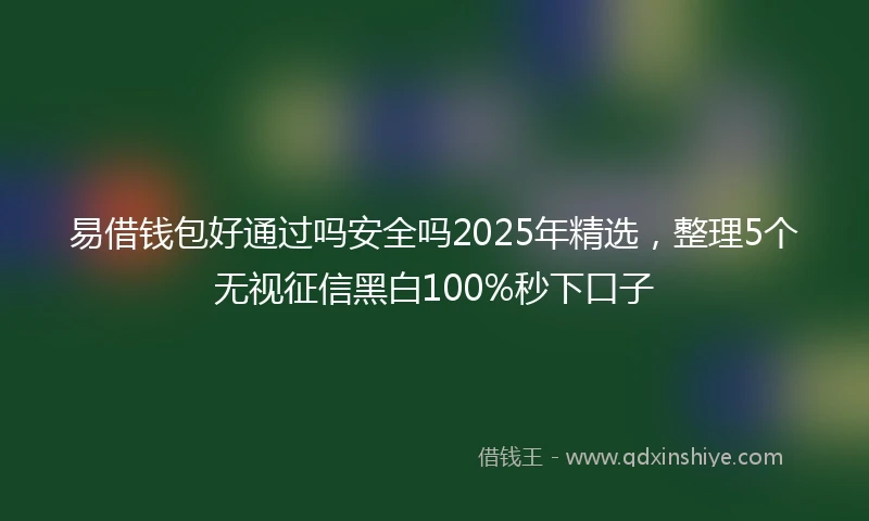 易借钱包好通过吗安全吗2025年精选，整理5个无视征信黑白100%秒下口子