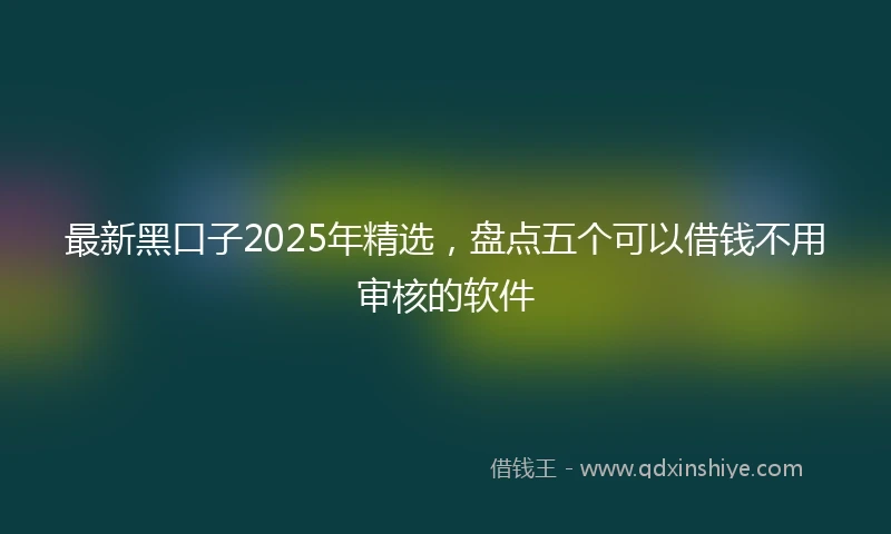 最新黑口子2025年精选，盘点五个可以借钱不用审核的软件