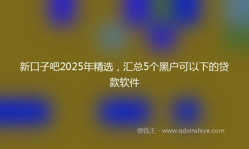 新口子吧2025年精选，汇总5个黑户可以下的贷款软件