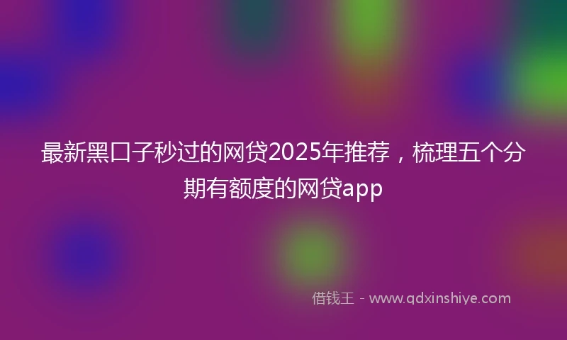 最新黑口子秒过的网贷2025年推荐，梳理五个分期有额度的网贷app