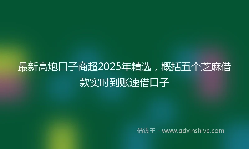 最新高炮口子商超2025年精选，概括五个芝麻借款实时到账速借口子