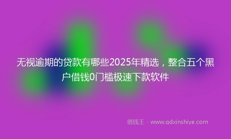 无视逾期的贷款有哪些2025年精选，整合五个黑户借钱0门槛极速下款软件