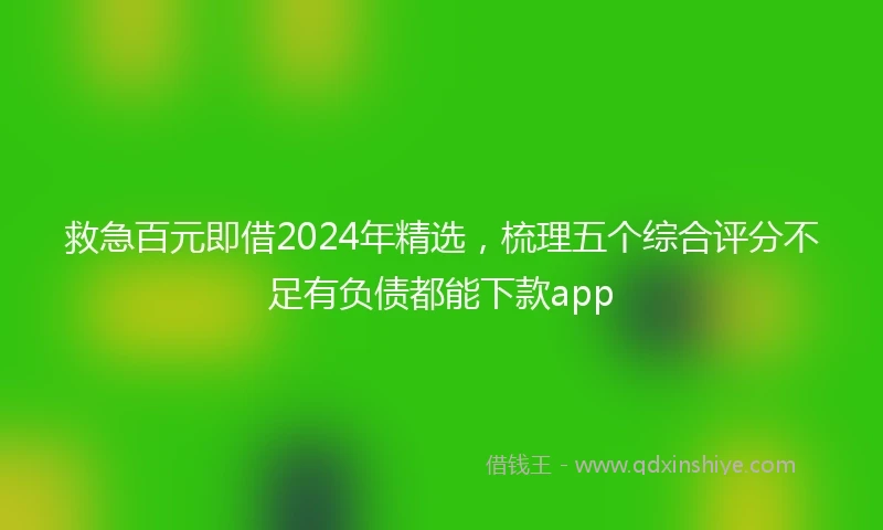 救急百元即借2024年精选，梳理五个综合评分不足有负债都能下款app