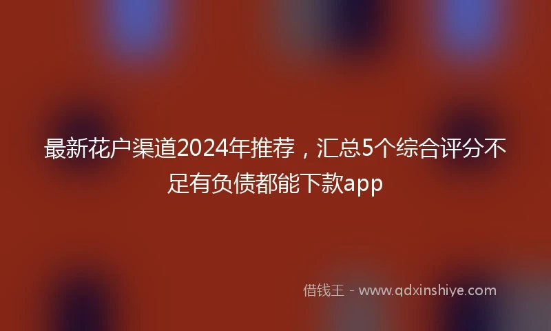 最新花户渠道2024年推荐，汇总5个综合评分不足有负债都能下款app
