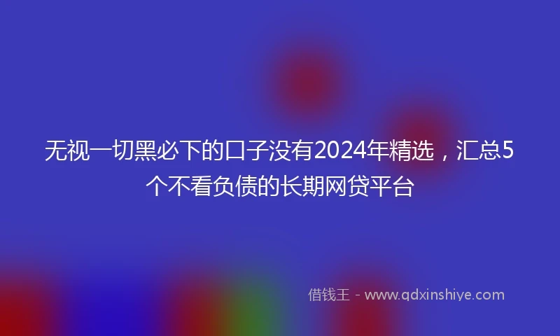 无视一切黑必下的口子没有2024年精选，汇总5个不看负债的长期网贷平台