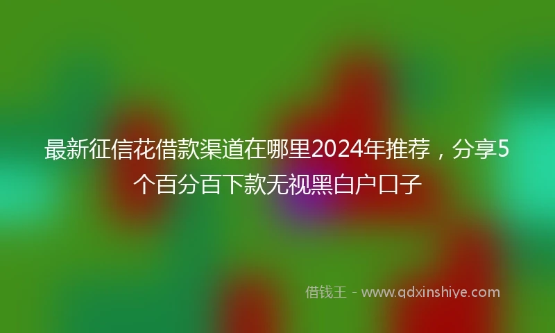 最新征信花借款渠道在哪里2024年推荐，分享5个百分百下款无视黑白户口子