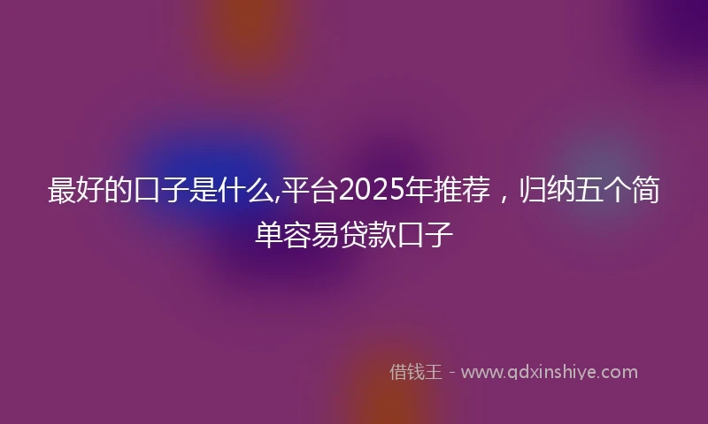 最好的口子是什么,平台2025年推荐，归纳五个简单容易贷款口子