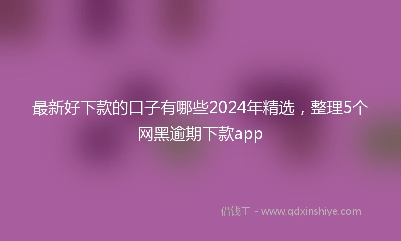 最新好下款的口子有哪些2024年精选，整理5个网黑逾期下款app