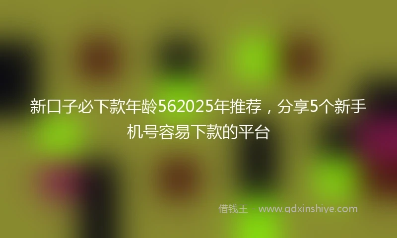新口子必下款年龄562025年推荐，分享5个新手机号容易下款的平台