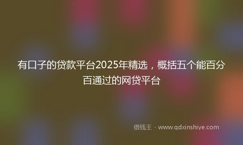 有口子的贷款平台2025年精选，概括五个能百分百通过的网贷平台