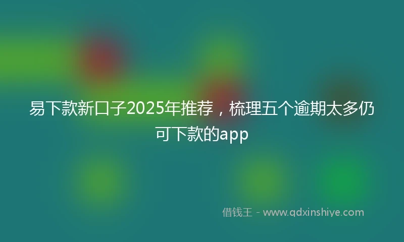 易下款新口子2025年推荐，梳理五个逾期太多仍可下款的app
