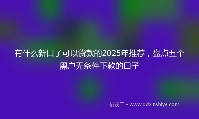 有什么新口子可以贷款的2025年推荐，盘点五个黑户无条件下款的口子