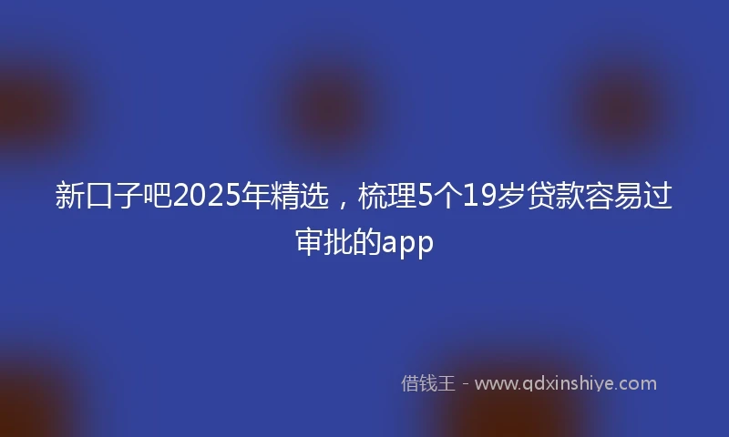 新口子吧2025年精选，梳理5个19岁贷款容易过审批的app