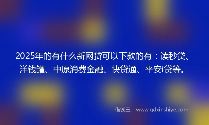 2025年的有什么新网贷可以下款的有：读秒贷、洋钱罐、中原消费金融、快贷通、平安i贷等。