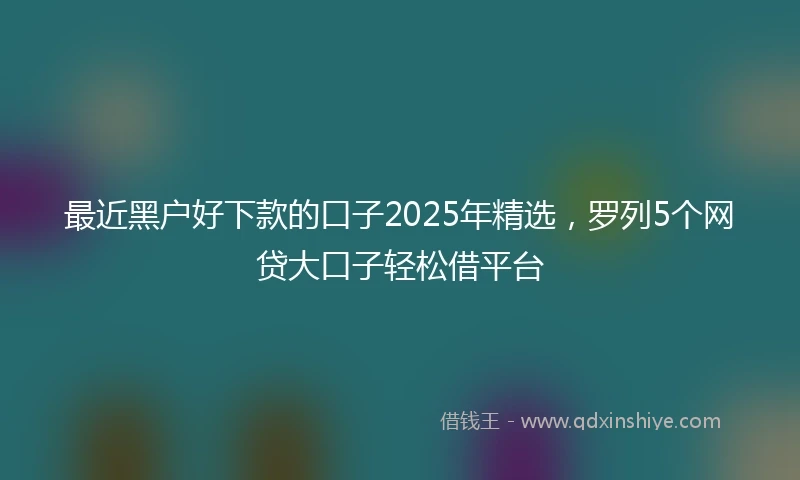 最近黑户好下款的口子2025年精选,罗列5个网贷大口子轻松借平台