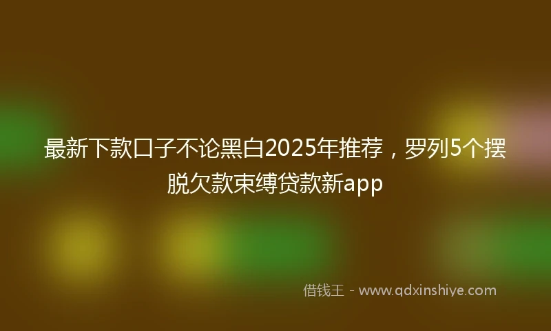 最新下款口子不论黑白2025年推荐，罗列5个摆脱欠款束缚贷款新app