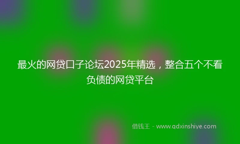 最火的网贷口子论坛2025年精选，整合五个不看负债的网贷平台