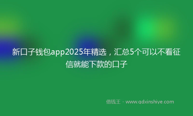 新口子钱包app2025年精选，汇总5个可以不看征信就能下款的口子