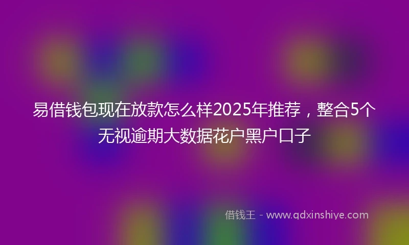 易借钱包现在放款怎么样2025年推荐，整合5个无视逾期大数据花户黑户口子