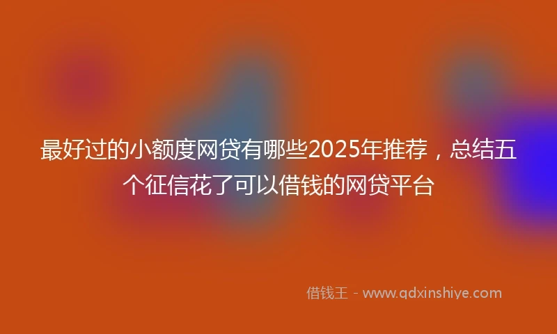 最好过的小额度网贷有哪些2025年推荐，总结五个征信花了可以借钱的网贷平台