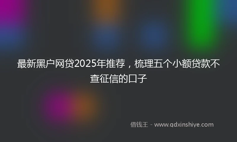 最新黑户网贷2025年推荐，梳理五个小额贷款不查征信的口子