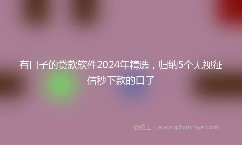 有口子的贷款软件2024年精选，归纳5个无视征信秒下款的口子