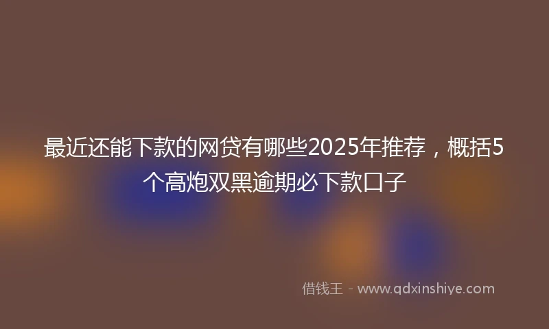 最近还能下款的网贷有哪些2025年推荐，概括5个高炮双黑逾期必下款口子