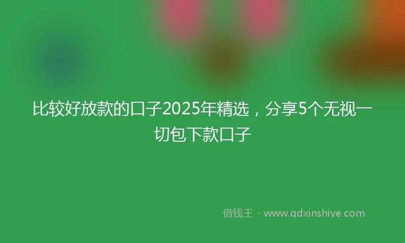 比较好放款的口子2025年精选，分享5个无视一切包下款口子