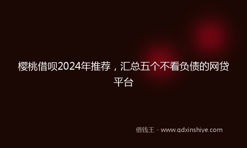 樱桃借呗2024年推荐，汇总五个不看负债的网贷平台