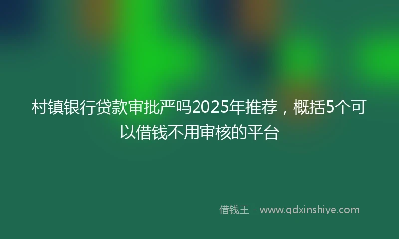 村镇银行贷款审批严吗2025年推荐，概括5个可以借钱不用审核的平台