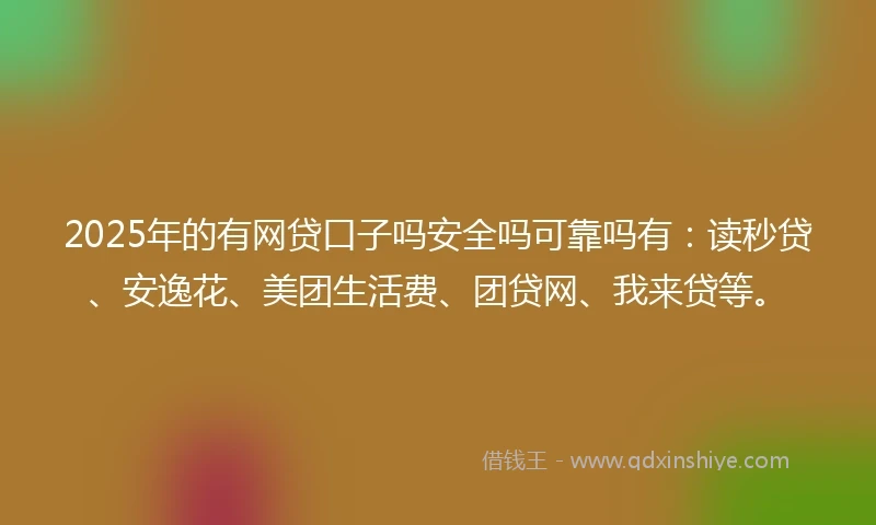 2025年的有网贷口子吗安全吗可靠吗有：读秒贷、安逸花、美团生活费、团贷网、我来贷等。