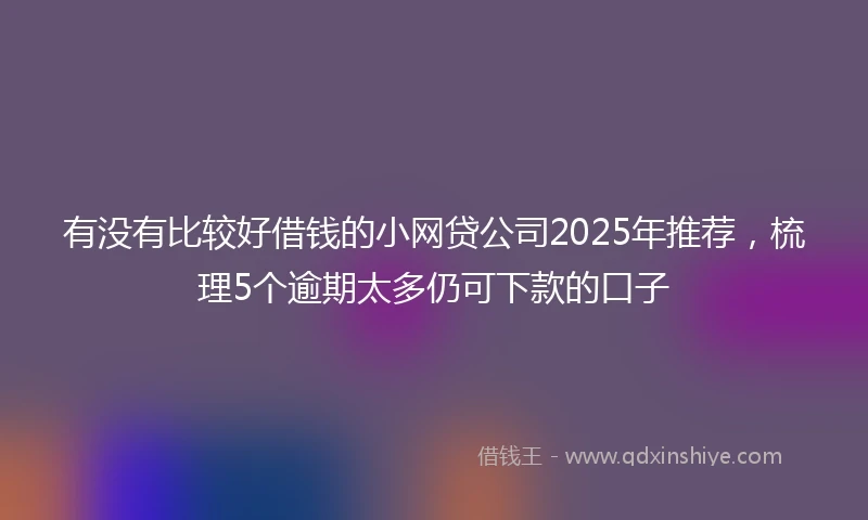有没有比较好借钱的小网贷公司2025年推荐，梳理5个逾期太多仍可下款的口子